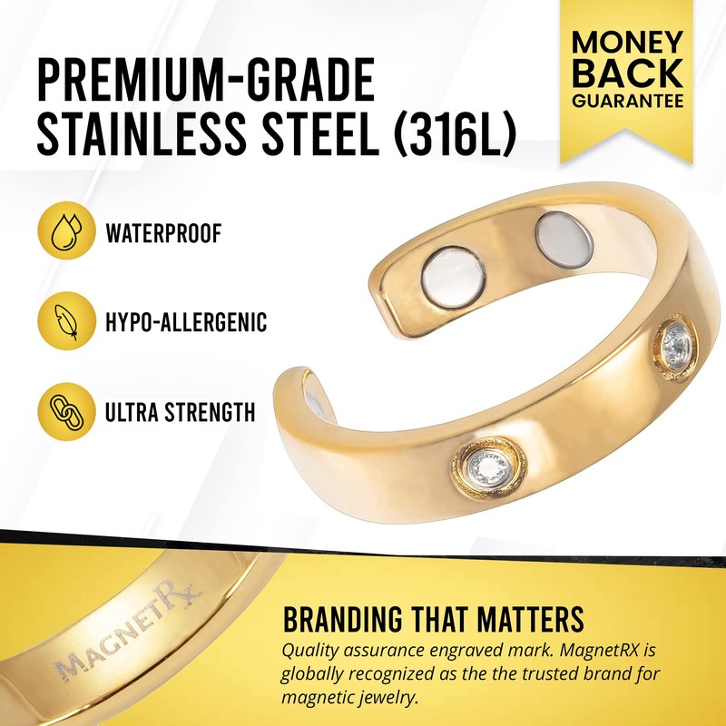 MagnetRX® Magnetic Ring for Women - Elegant Crystal Ring -