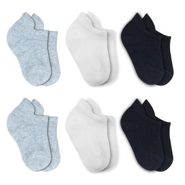 bistyle Baby Grip Ankle Socks 6 Pairs | Newborn Infant Toddlers Socks Seamless Cotton | Kids Boys Girls Ankle Socks (US, Age, 12 Months, 24 Months, Grey)