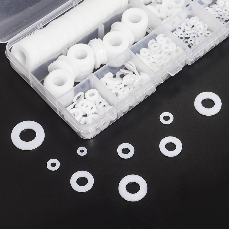 Sutemribor Nylon Flat Washer Assortment Set 600 Pieces, 9 Sizes