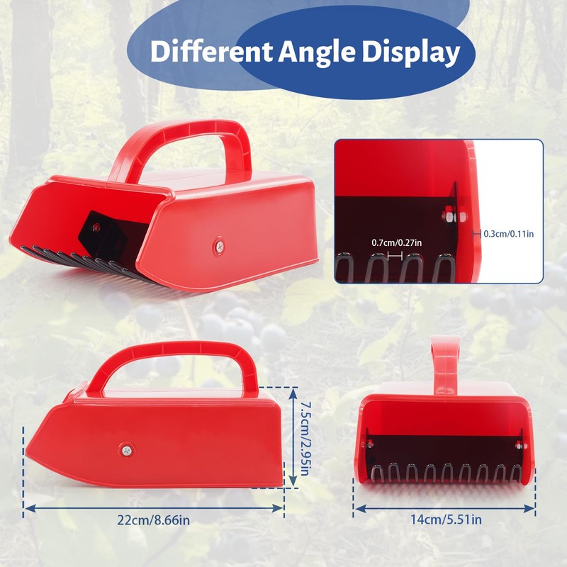 Hanotic 2 Packs Berry Picker, Plastic Blueberry Picker Scoop with