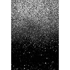MEHOFOND 5x7ft Black and Silver Glitter Backdrop Happy Birthday Wedding Party Poster Photography Background Men Women Adult Prom Party Decorations Banner Photo Booth Props