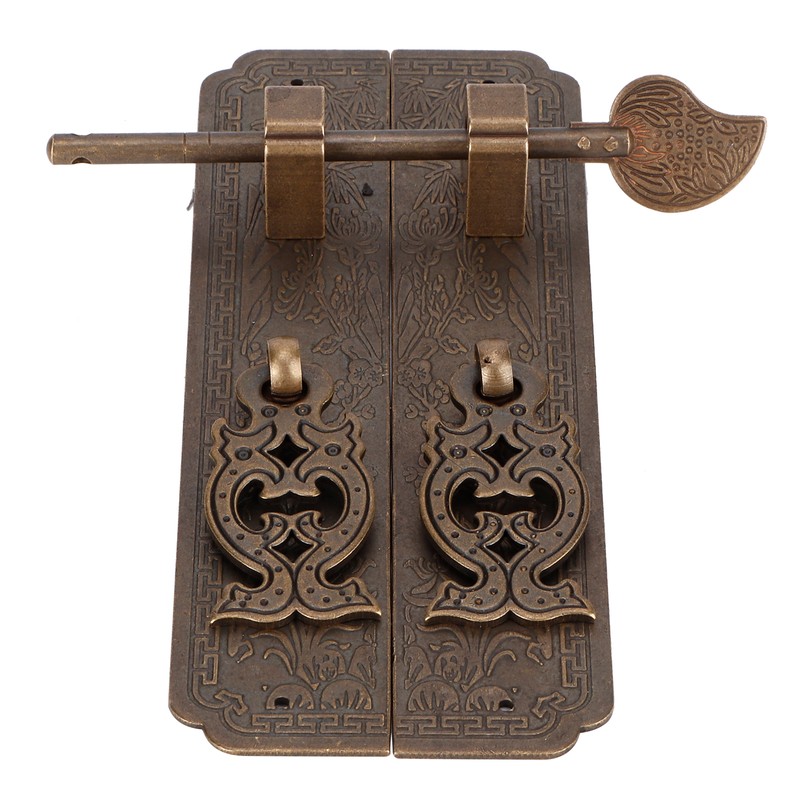 Door Handles Kit Chinese Style Antique Copper Gate Pull Handle