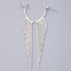 Elegant Long Tassel Rhinestone Earrings, Dazzling Alloy Drop Dangle Earrings