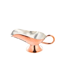 Copper Handmade Gravy Boat, Sauce Boat for gravy, Salad Dressings, Thanksgiving Decor, 4.2 Oz Traditional Design