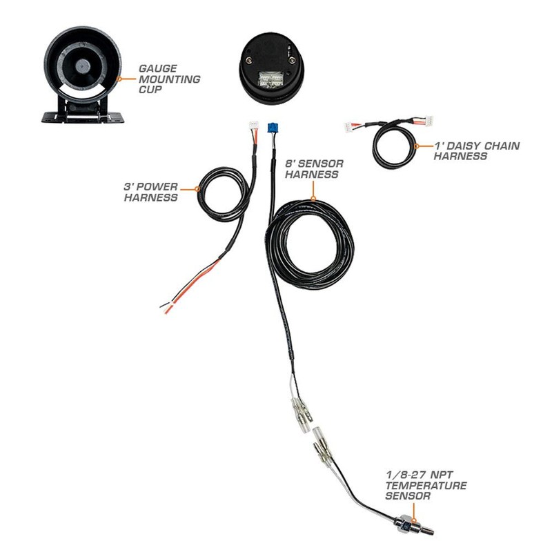 GlowShift Elite 10 Color 280 F Water Coolant Temperature Gauge