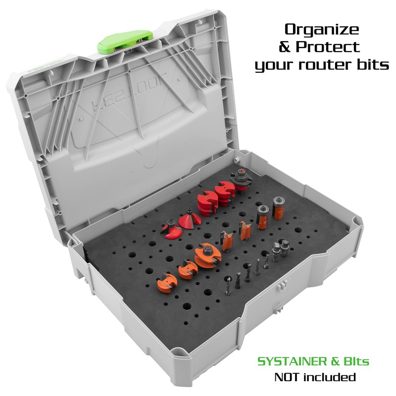 Fulton Foam Router Bit Storage Tray for Systainer 1 Accepts