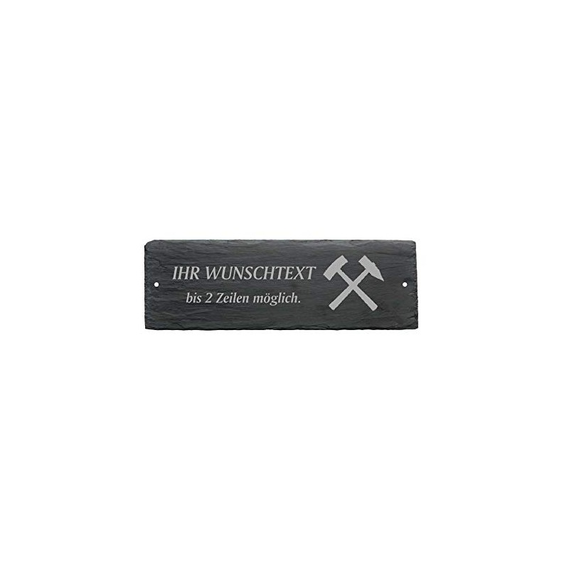 German Text "Bergbau Bergmann" Door Sign "Glück Auf !" Slate