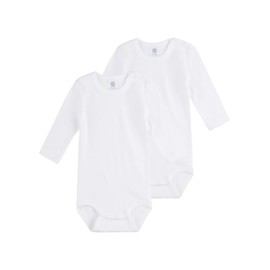 Sanetta Unisex long-sleeved bodysuit in double pack made from organic cotton - White (10), size: 68