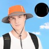 UPF50+ Fishing Hat with Reflective Strip Mesh Vents Adjustable Wide