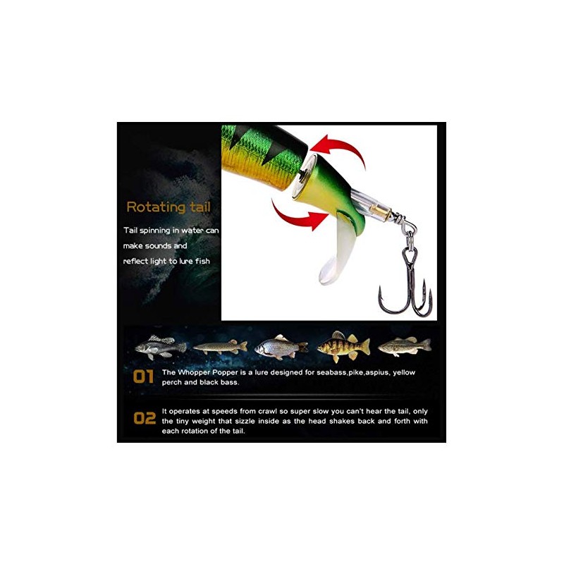 Artificial Bait Fishing Lure Wobbler Set Pencil Whopper Plopper Swimbait
