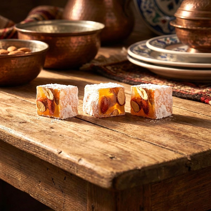 Hazer Baba Premium Turkish Delight Candy with Crunchy Almond, 10.5