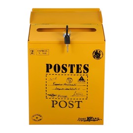 Wall Letterbox, Postbox, Wall Letter Box, Mailbox: Vintage Suggestion Box with Lock Postbox for Garden, Christmas, Decoration, Office, School, Country House Decoration, Hotel, Customer Centre, Wall