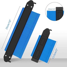 Contour Gauge with Lock 2 Pack Duplication Profile Gauge Tool 5”&10” Outline Measuring Plastic Ruler for Corners, Woodworking Templates, Tiles and Laminate