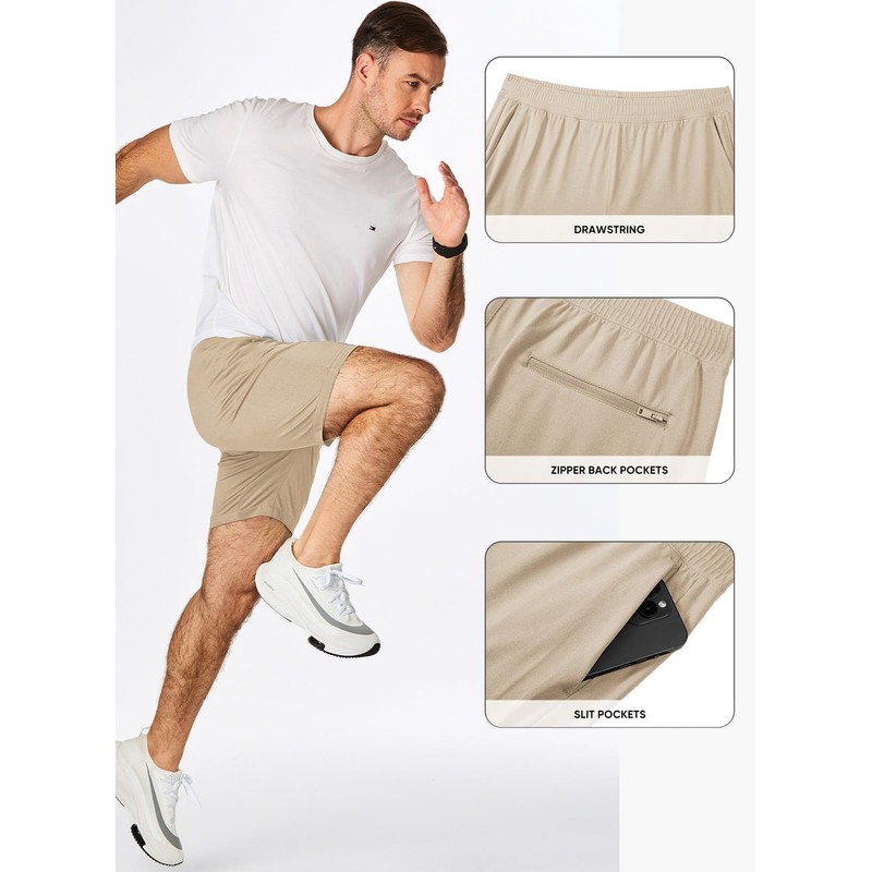 Elegancity Men's Summer Shorts, Baggy Shorts with Pockets, Elastic Waistband,