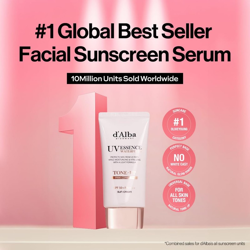 [2 ea] d'alba Piedmont Waterfull Tone-Up Sunscreen Serum BROAD SPECTRUM