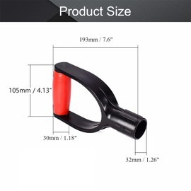 MroMax 2Pcs Shovel D Grip Handle, 1-1/4" Inner Diameter 32mm PVC Spade Snow Shovel Replacement Handle Garden Accessories for Digging Raking Tool