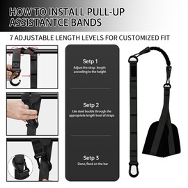 Pull Up Assist Band, Heavy Duty Resistance Band for Resistance Bands, Adjustable Weight/Size Fabric Resistance Bands for Home Gym Strength Training (Black)