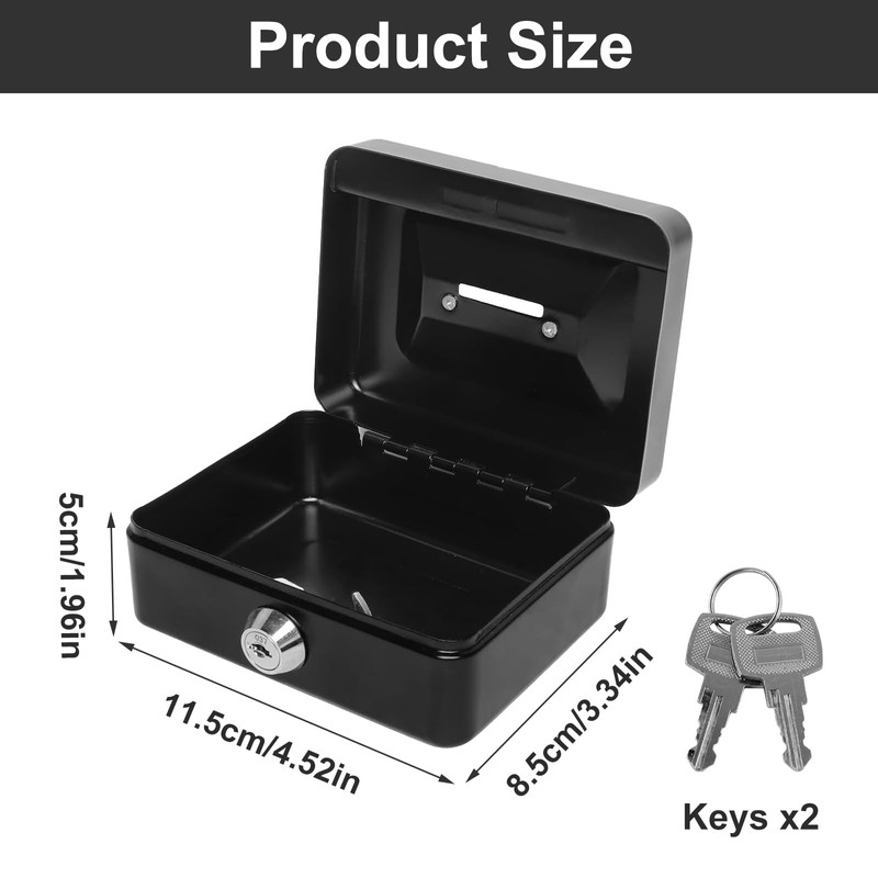 Cash Box Lockable Small Lockable Box Tills with Slot Cashbox