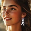 Campsis Silver Dangle Earrings for women, Leverback Hook Earrings