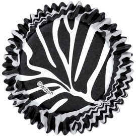 Wilton 415-0516 ColorCups Black/White Zebra Standard Baking Cups, 36 Count