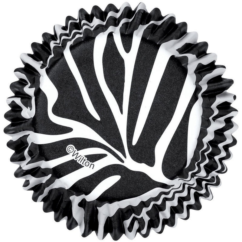 Wilton 415-0516 ColorCups Black/White Zebra Standard Baking Cups, 36 Count