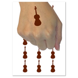 Violin Music Instrument Silhouette Temporary Tattoo Water Resistant Fake Body Art Set Collection - 54 1" Tattoos (1 Sheet)