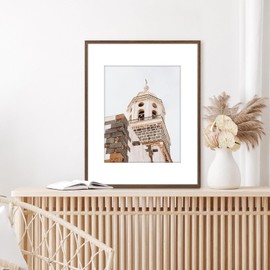 Golden State Art, Aluminum 11x14 Picture Frames Display Photo 8x10 with Mat or 11 x 14 without Mat, Walnut Wood Grain Metal Frames, for Home or Gallery Decoration (Pack of 4)