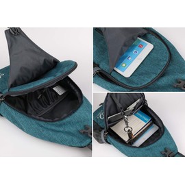 WATERFLY Sling Bag Sling Backpack Crossbody Bag Hiking Daypack for Men Women (Teal Blue)