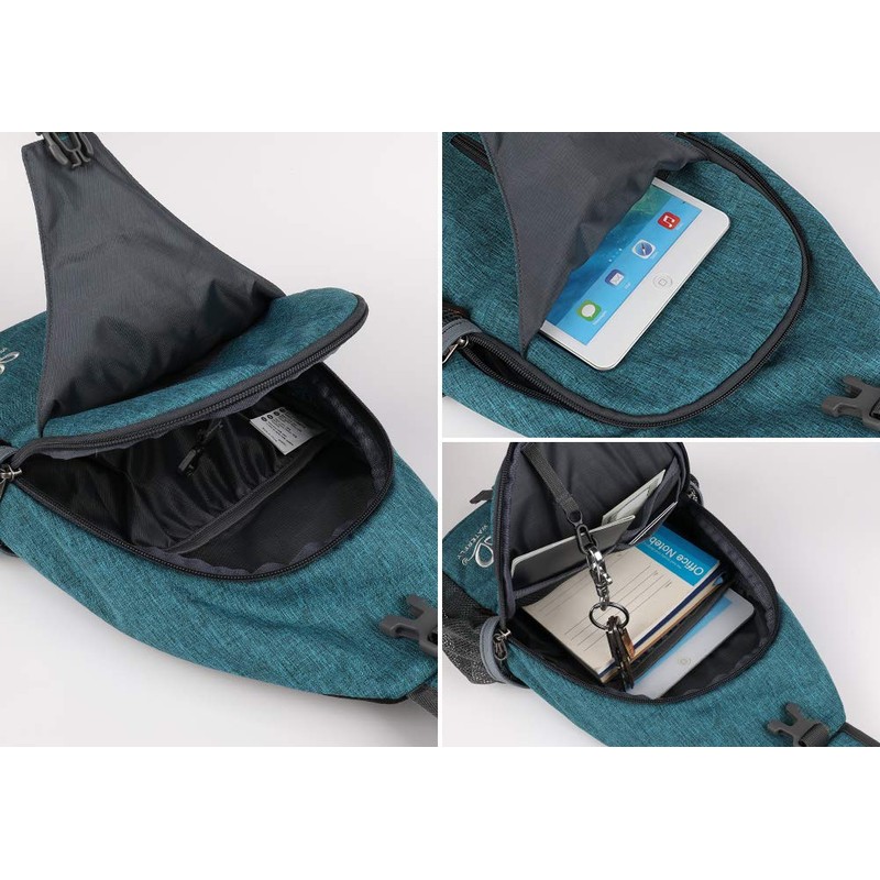 WATERFLY Sling Bag Sling Backpack Crossbody Bag Hiking Daypack for