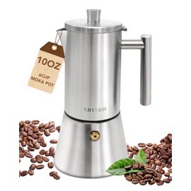 10oz 6 Cup Stovetop Moka Pot Food Grade Stainless Steel