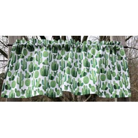 "Handmade" Cactus Southwestern Valance Desert Cacti Dry Garden Succulents Handmade Curtain