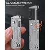 Titanium EDC Tool with Small Adjustable Spanner Wrench, Pocket Screwdriver,