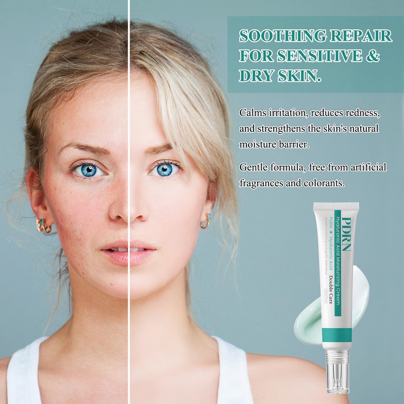 2 Pcs 100+ PDRN Hyaluronic Acid Cream,Lightweight Non-greasy PDRN Cream,Skin