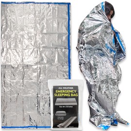 Trail maker Emergency Sleeping Bags for Survival Extreme Cold Bulk 84” x 36” Mylar Sleeping Bags for Adults Emergency, Runners, First Responders, Homeless Sleeping Bag | Retains 90% of Body Heat