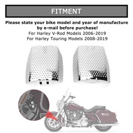 PSLER Caliper Brake Covers for Touring - Front Caliper Screen Inserted Guards for Touring Road King Electra Street Glide FLHT FLHX & V-Rod Models,Chrome