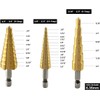 Bestgle 3 Pcs Step Drill Bits 1/4" Hex Shank SAE