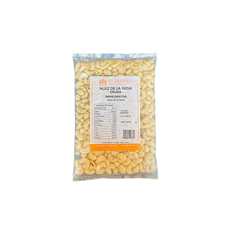 Nuez de la india natural cruda sin sal 1 kilo