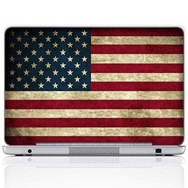 Meffort Inc 17 17.3 Inch Laptop Notebook Skin Sticker Cover Art Decal (Included 2 Wrist pad) - USA Flag