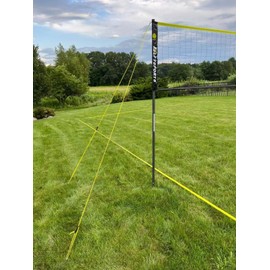 LFYSPORTS Portable Volleyball Net Set Outdoor, Professional Volleyball Set with Adjustable Height Poles, Scoring Marker, Boundary Line, with Pump and Carrying Bag for Backyard Beach