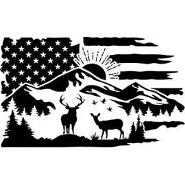 SEC Apparel Deer Hunting Iron On Patches Decals Transfers Applique Letters for t Shirts Fabric Clothing | American Flag