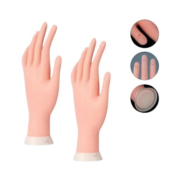 2 Manos De Practica Flexible Para Diseño De Uñas