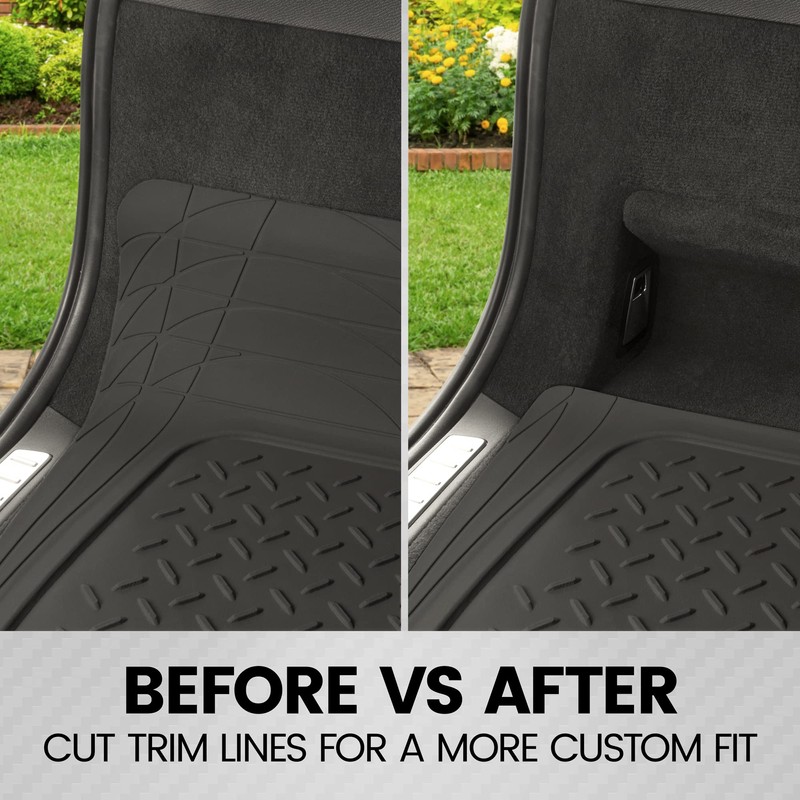 BDK Heavy Duty Rubber Cargo Mat Liner - All-Weather Trunk