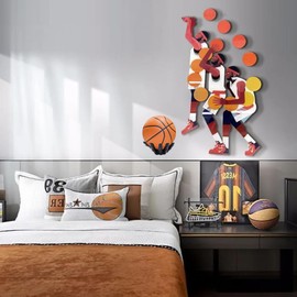 UNICRAFTALE Hand Shapes Black Basketball Holders Wall Mount Art Decor Stand Hand Sculpture Ball Holder Basketball Storage Rack Organizer Display Case for Ballr Gifts for Men Gamers 8.66"x6.69"x3.35"