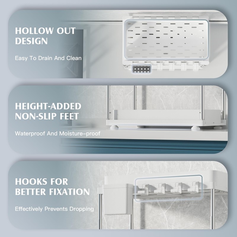 VERIFOST 2 Pack Under Sink Organizers and Storage, Double Sliding