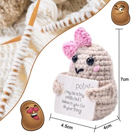 Positive Potato Positive Doll Potato Pocket Hug Gift Positive Gifts Mini Plush Figures Funny Positive Potato Doll Gift for Boyfriend Courage Gift Gifts for Women