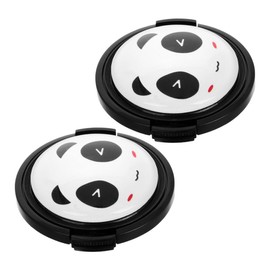 SEWACC 2pcs Cartoon Panda Center Pinch Lens Cap Cover Durable Camera Lens Protector with Textured Design for Optimal Image Quality and Scratch Resistance