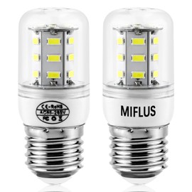 MIFLUS Refrigerator Light Bulb,Appliance Bulb 5304511738/ Light Bulb Kei D34l E26/E27 3.5W 5000K (85V-265V White Light) Refrigerator Led Light Bulb-2Packs