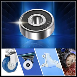 Hihaha 12x37x12mm 6301-2RS Deep Groove Ball Bearings Silver Tone - 10 Pcs Durable Material