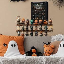 31 Noches de Terror,Caja de Cuenta Atrás para Halloween con Figuritas,Calendario de Adviento de Halloween 2025, Caja de Regalo,Muñecas Terroríficas,Figuras Coleccionables de Terror (15 days)