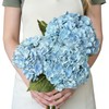3 Pcs Blue Hydrangea Artificial Flowers, 21" Real Touch Fake